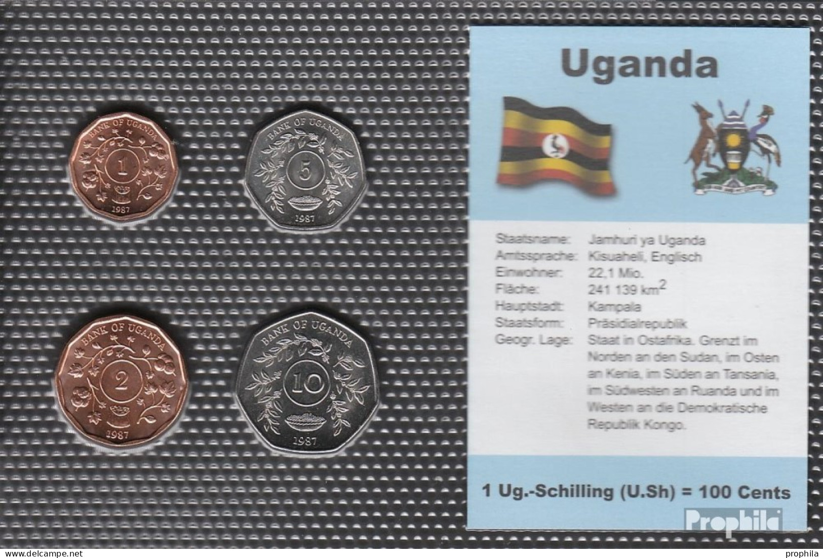 Uganda 1987 Stgl./unzirkuliert Kursmünzen Stgl./unzirkuliert 1987 1 Schilling Bis 10 Schilling - Uganda