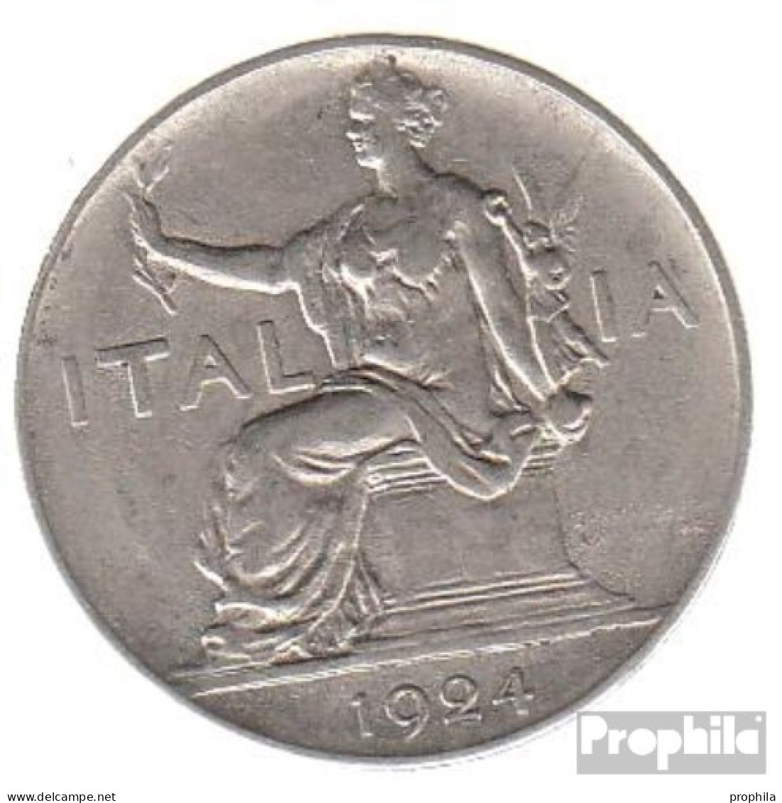 Italien KM-Nr. : 62 1922 Sehr Schön Nickel Sehr Schön 1922 1 Lira Sitzende Frau - 1900-1946 : Victor Emmanuel III & Umberto II