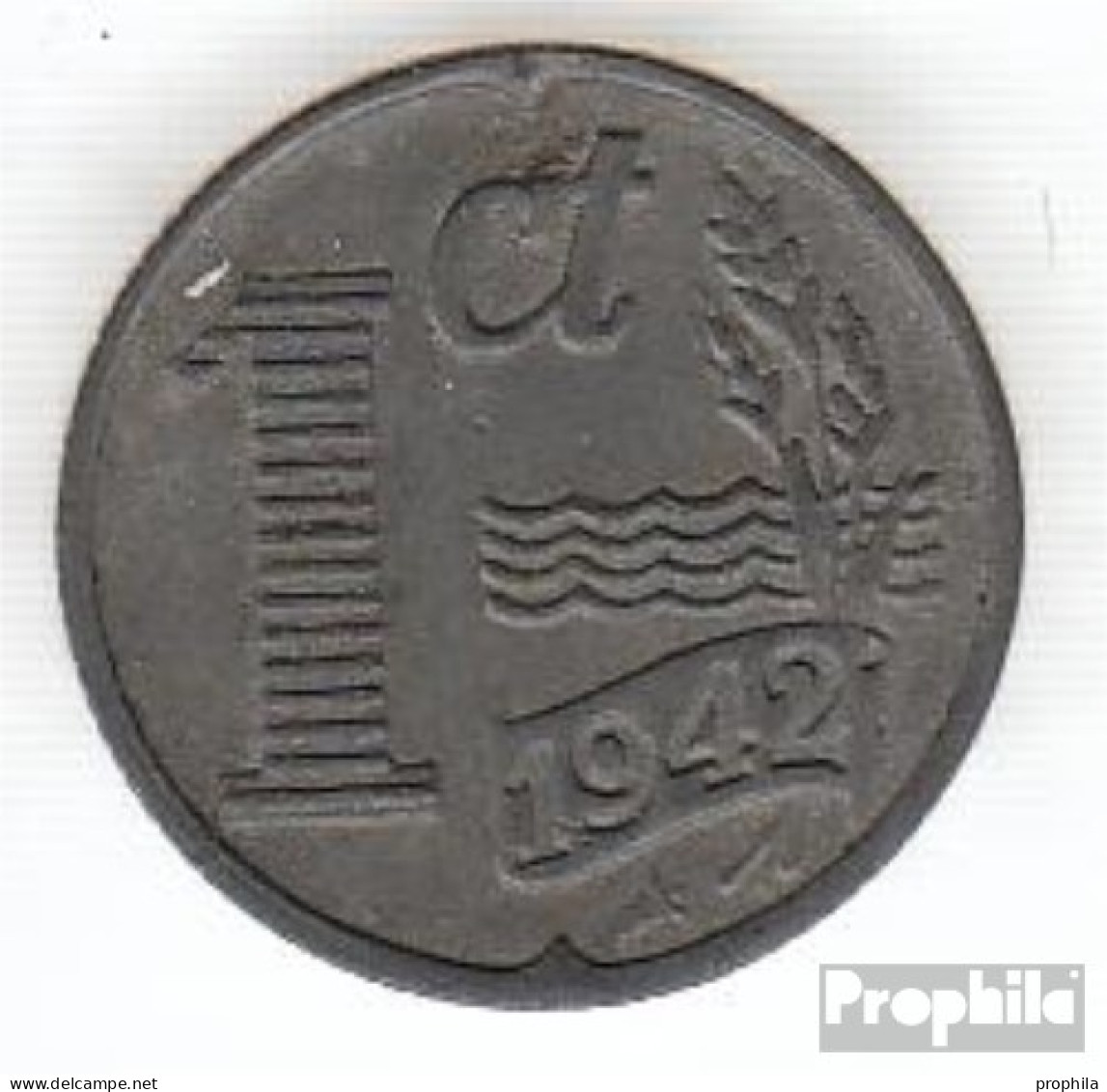 Niederlande KM-Nr. : 170 1942 Sehr Schön Zink Sehr Schön 1942 1 Cent Kreuz Mit Banner - 1 Centavos