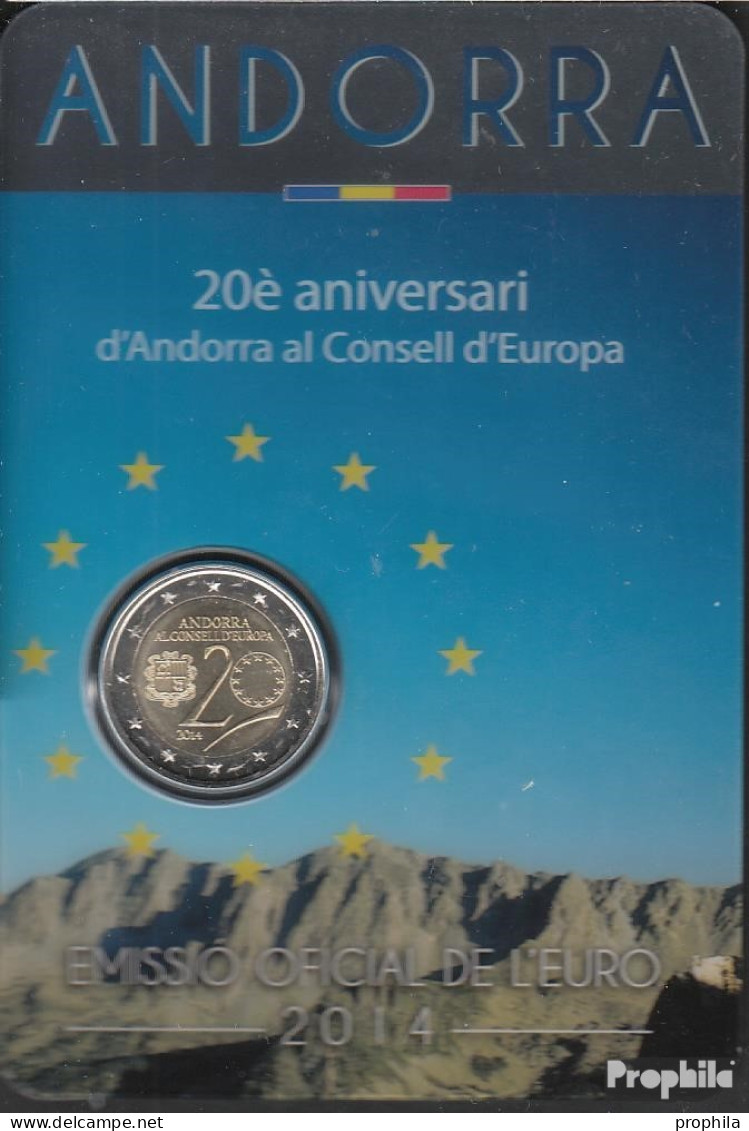 Andorra 2014 Stgl./unzirkuliert Auflage: 100.000 Stgl./unzirkuliert 2014 2 Euro Beitritt Andorras Zum Europa - Andorra