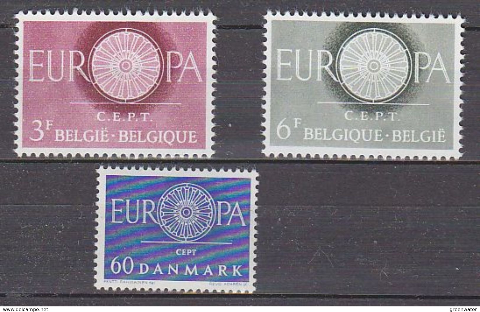 Europa Cept 1960 Belgium 2v + Denmark 1v ** Mnh (37409) - 1960