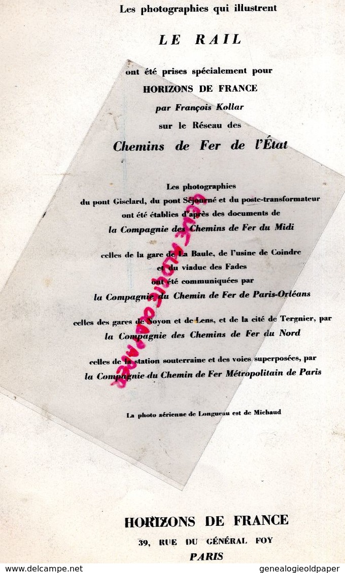 CHEMIN DE FER- RARE REVUE LA FRANCE TRAVAILLE -LE RAIL-PIERRE HAMP-BARENTIN ROUEN-PARIS-EIFFEL-GARE NOYON-LONGUEAU-LENS - Chemin De Fer & Tramway