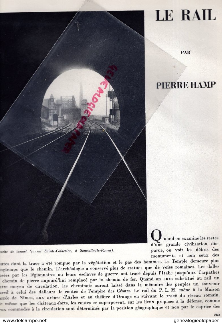 CHEMIN DE FER- RARE REVUE LA FRANCE TRAVAILLE -LE RAIL-PIERRE HAMP-BARENTIN ROUEN-PARIS-EIFFEL-GARE NOYON-LONGUEAU-LENS - Ferrocarril & Tranvías