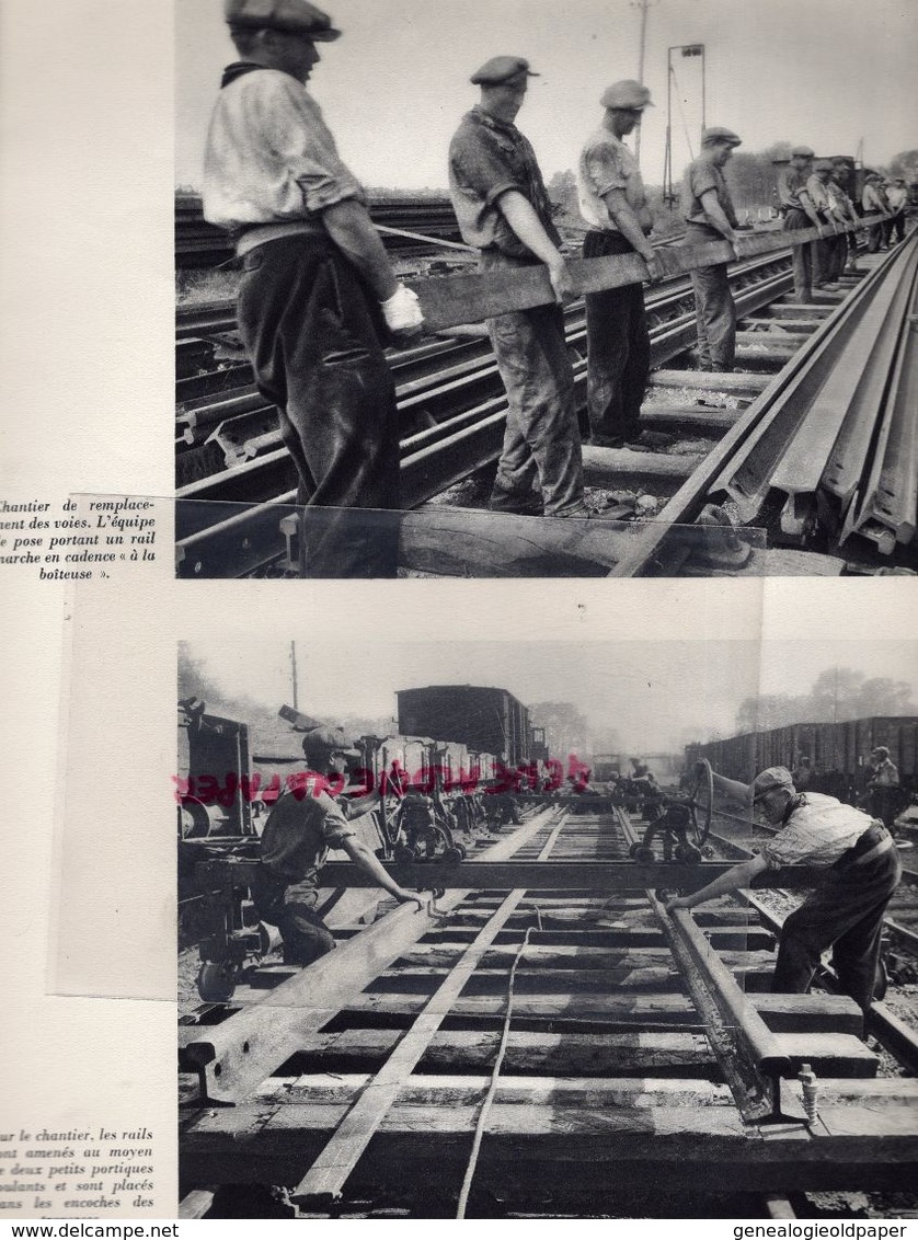 CHEMIN DE FER- RARE REVUE LA FRANCE TRAVAILLE -LE RAIL-PIERRE HAMP-BARENTIN ROUEN-PARIS-EIFFEL-GARE NOYON-LONGUEAU-LENS