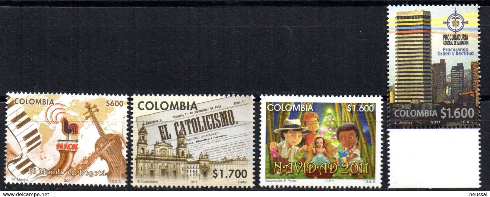 4 Sellos Diferentes De Colombia 2011 - Colombia