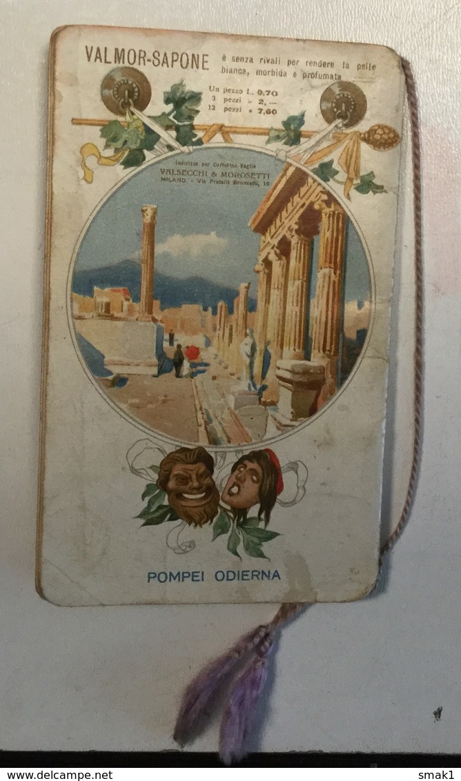 AK   POMPEI  CALENDARIO  LITHO  1908.    VALSECCHI &  MOROSETTI - Grossformat : 1901-20