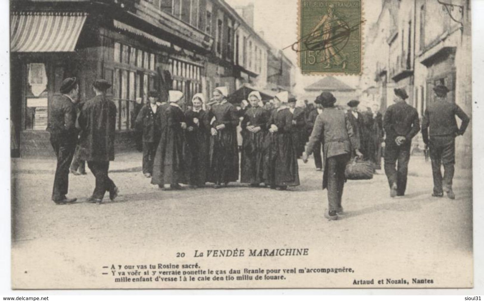 POSTEE A LA ROCHE SUR YON LA VENDEE MARAICHINE 1917 TBE - La Roche Sur Yon