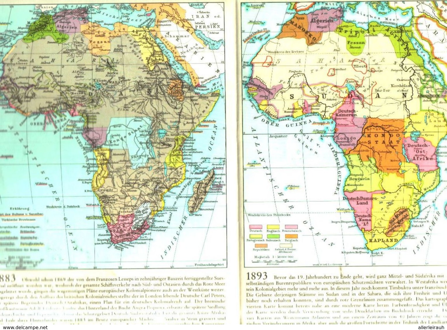 Afrika Und Deutschland, Grenzen Und Flächen Im Wandel Der Jahrhunderte /Druck,entn. Aus Westermanns Monatshefte /1966 - Paketten