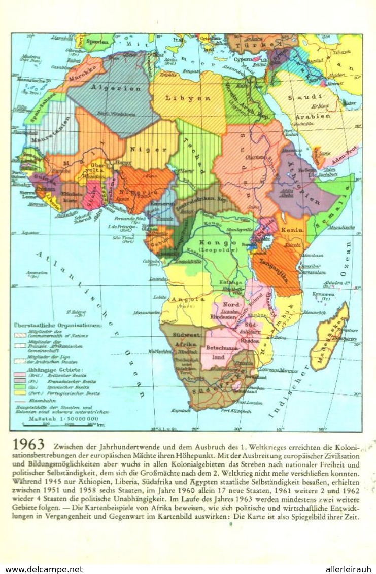 Afrika Und Deutschland, Grenzen Und Flächen Im Wandel Der Jahrhunderte /Druck,entn. Aus Westermanns Monatshefte /1966 - Paketten