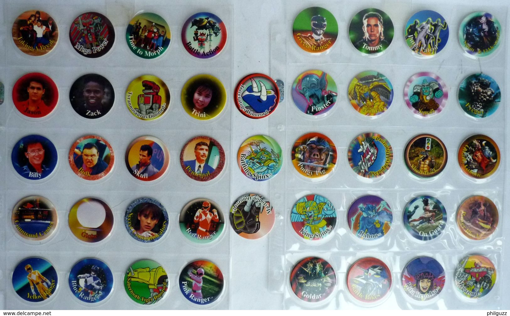 LOT 43 Pog Milk Caps Power Rangers - POGS - USA - Power Rangers