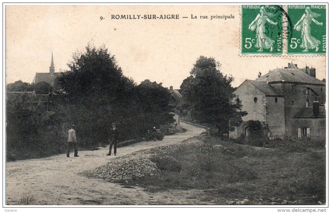 28 ROMILLY-sur-AIGRE - La Rue Principale - Autres & Non Classés