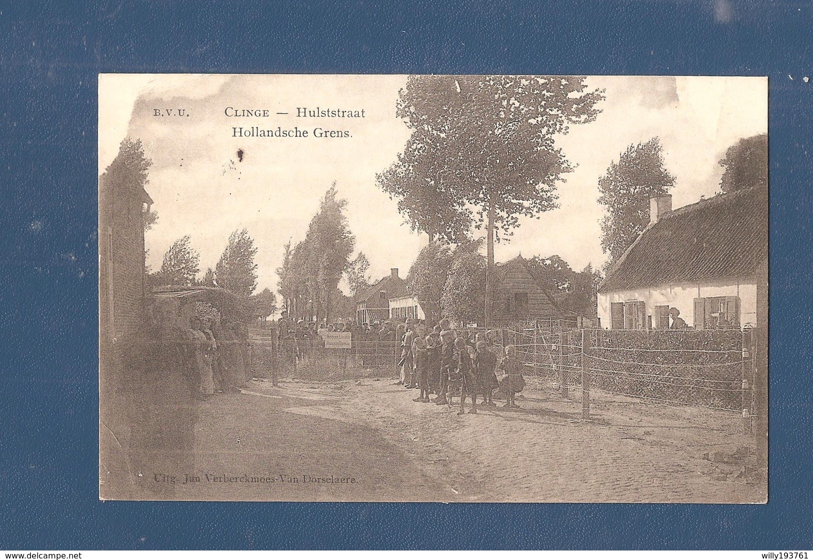 De Klinge Hulststraat - Hollandsche Grens 1914 1918 - Prikkeldraad -1916 - Landwehr Infanterie Batalion Altons (rug) - Sint-Gillis-Waas