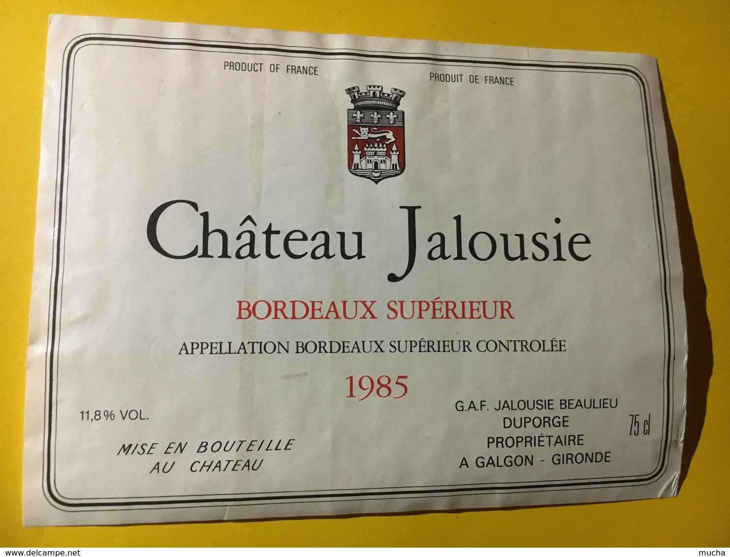 6737 - Château Jalousie 1985 - Bordeaux