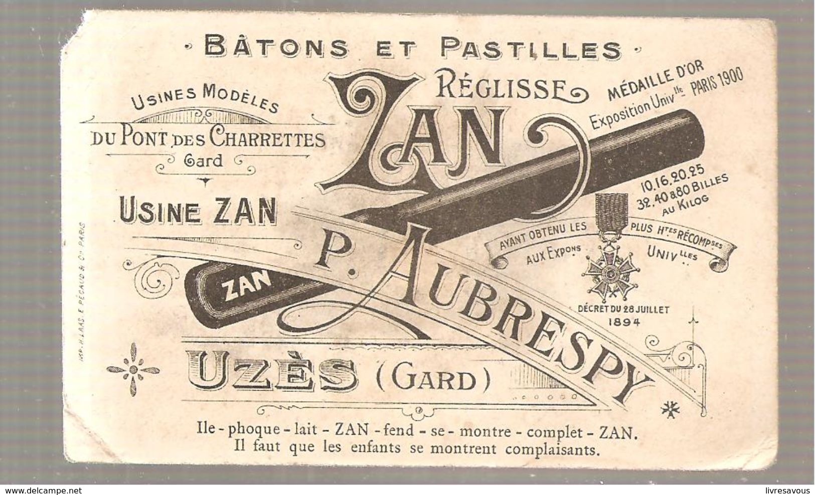 Chromo Bâtons Et Pastilles ZAN Usine ZAN P. AUBRESPY à Uzès (Gard) - Sonstige & Ohne Zuordnung