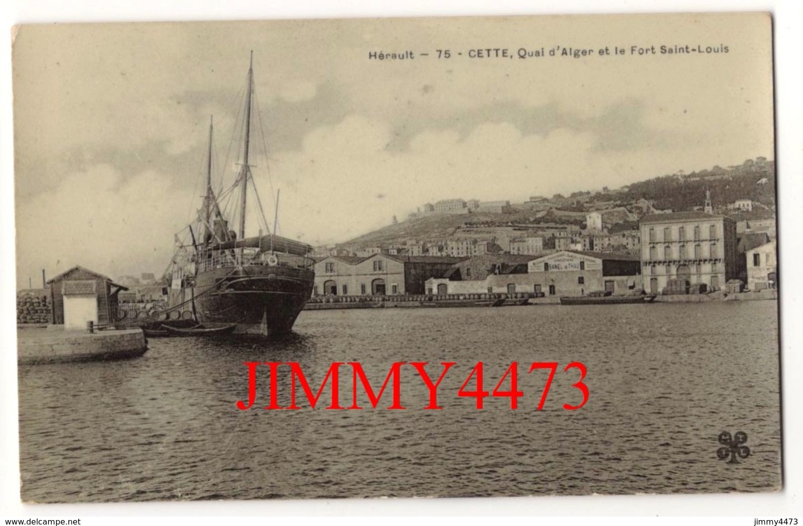 CPA - Grand Voilier Au Quai D'Alger En 1908 Et Le Fort Saint Louis - CETTE ( Sete ) 34 Hérault - Edit. M T I L - Sete (Cette)