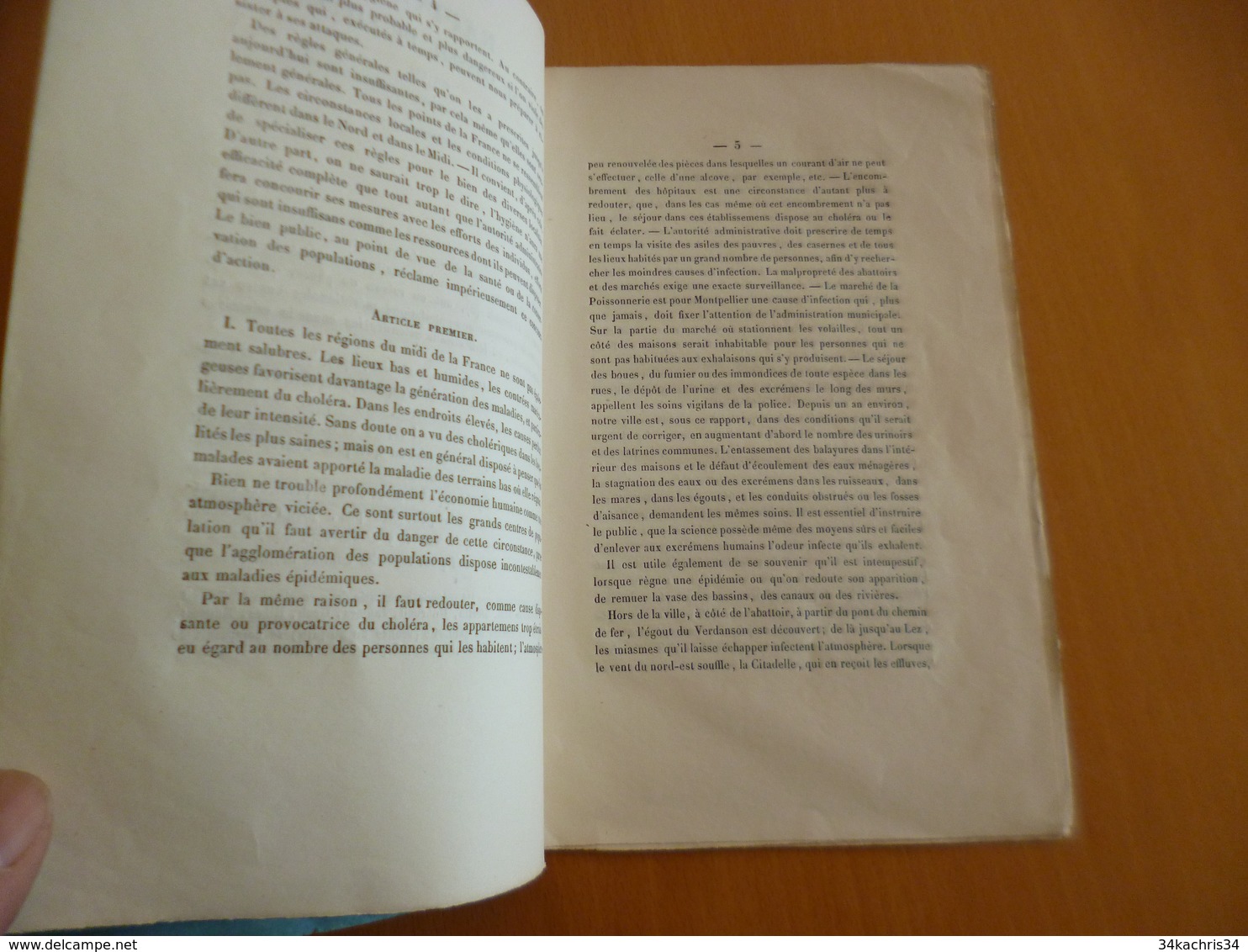 Plaquette Médecine Instructions Sur Le Choléra F.Rides 22/06/1849 Montpellier 20 Pages - 1801-1900