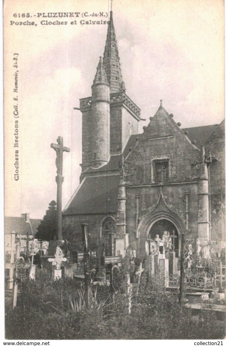 PLUZUNET  ... L EGLISE PORCHE CLOCHER CALVAIRE - Autres & Non Classés