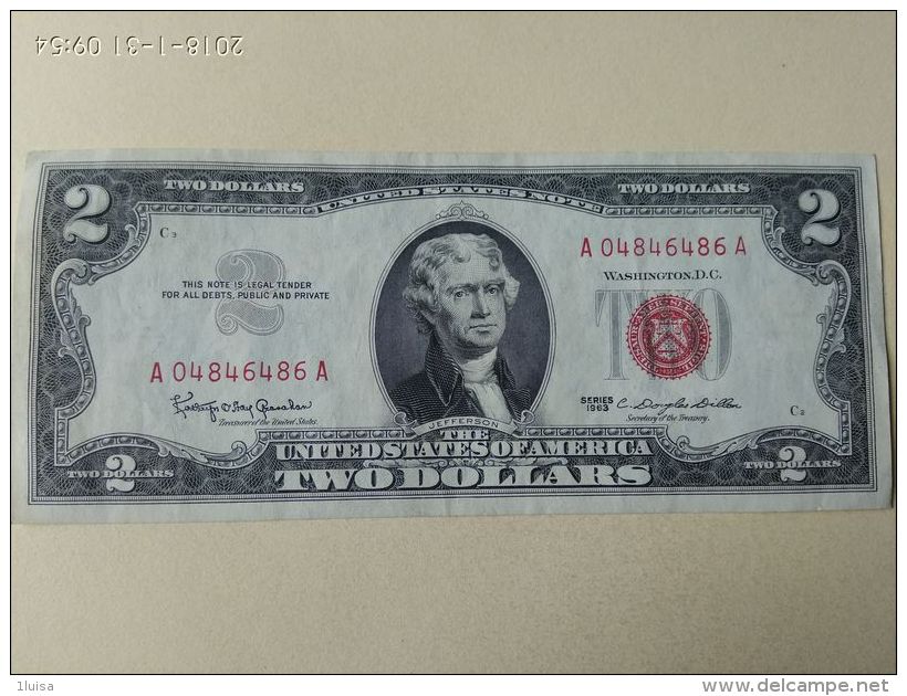 2 Dollari 1963 - Valuta Nazionale