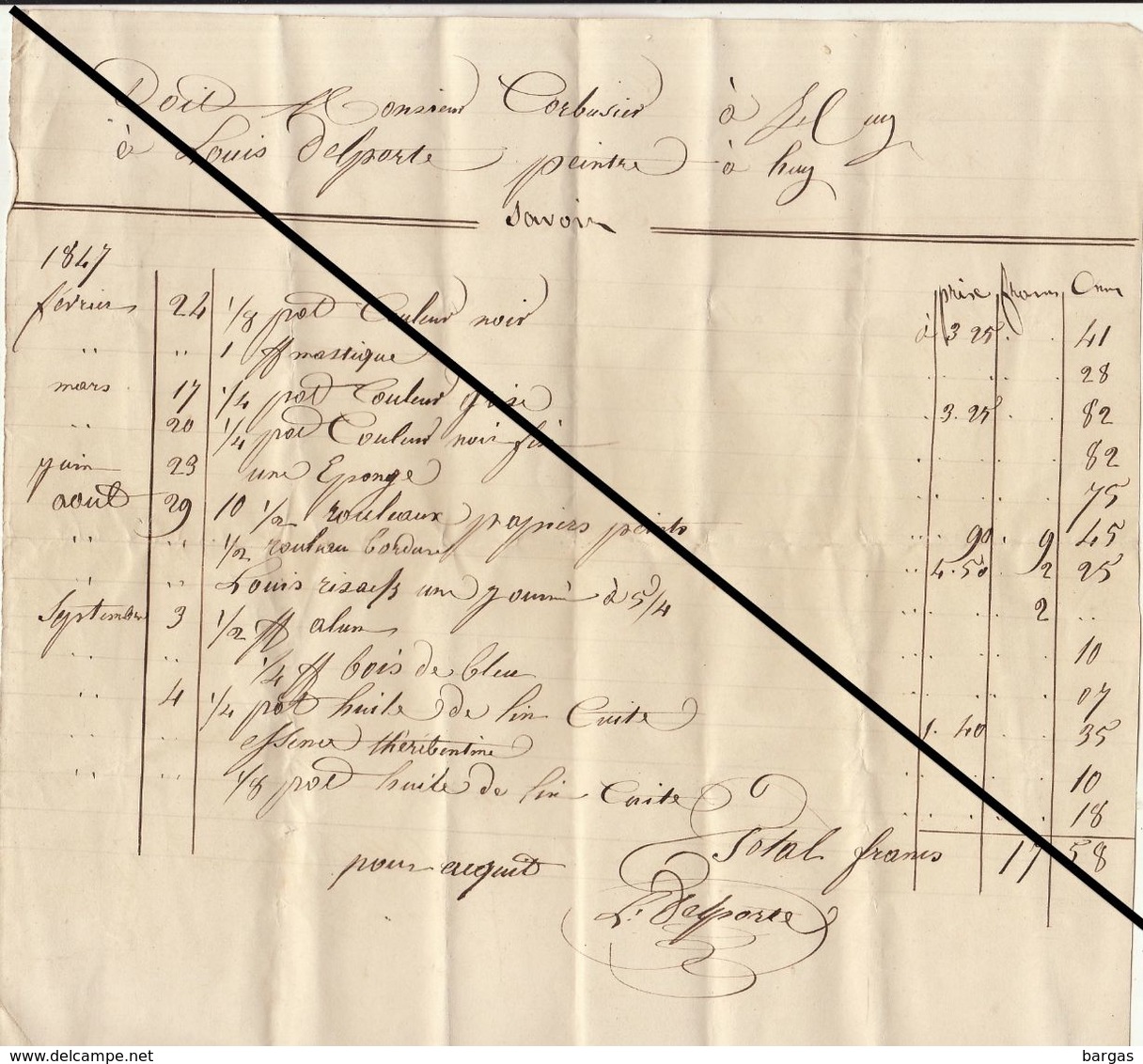 Facture De 18445 Huy Nicolas Rigaux Ardoisier Ardoise (grand Format) - 1800 – 1899