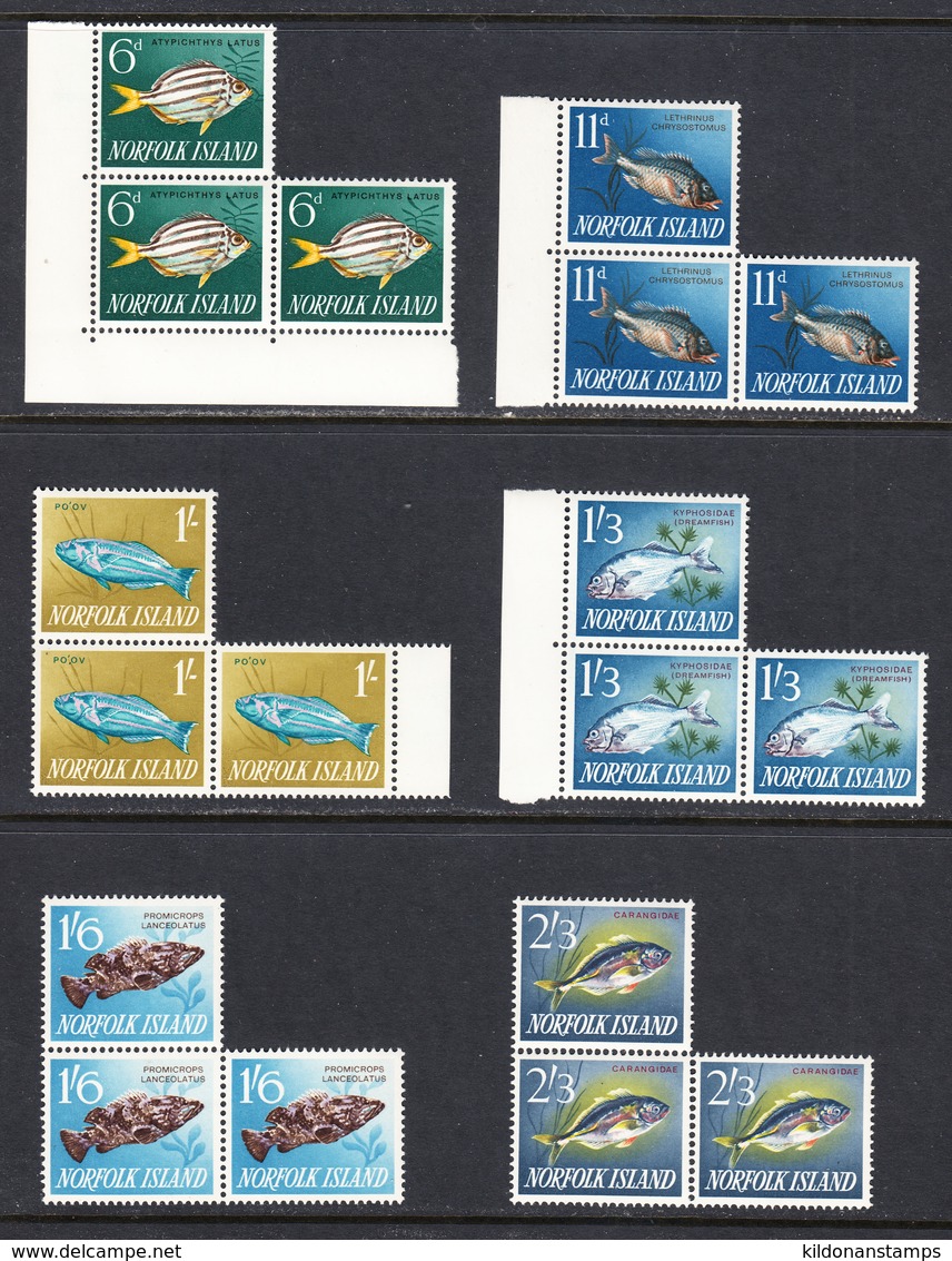 Norfolk Island 1962-64 Mint No Hinge, 3 Sets, Sc# 49-60, SG 43-48,51-54 - Ile Norfolk