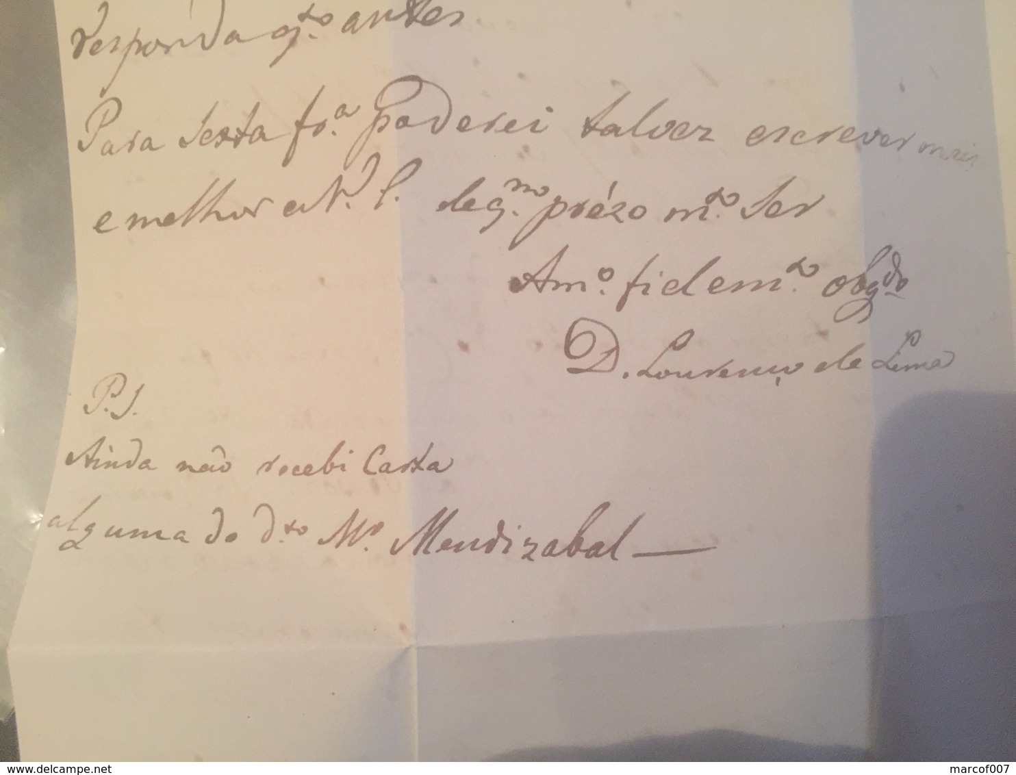 Lettre De Bruxelles / Londres - D. Lourenço José Xavier De Lima, 1.º Conde De Mafra - Le Chevalier De Abreu E Lima 1832 - Manoscritti