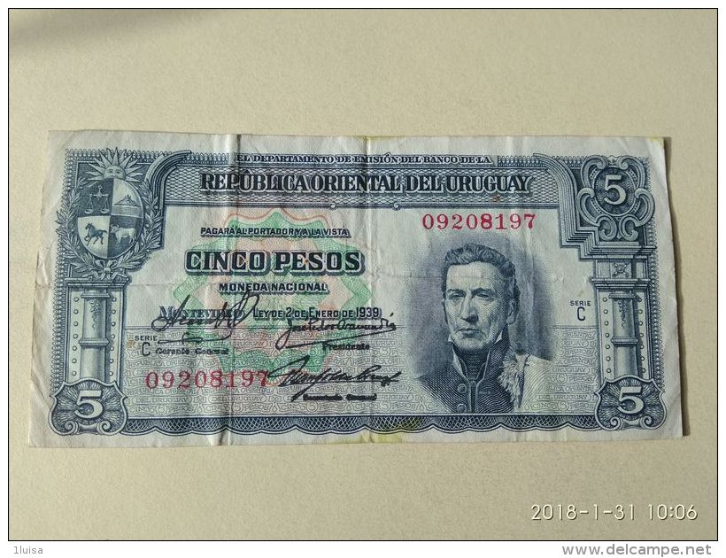 5 Pesos 1939 - Uruguay