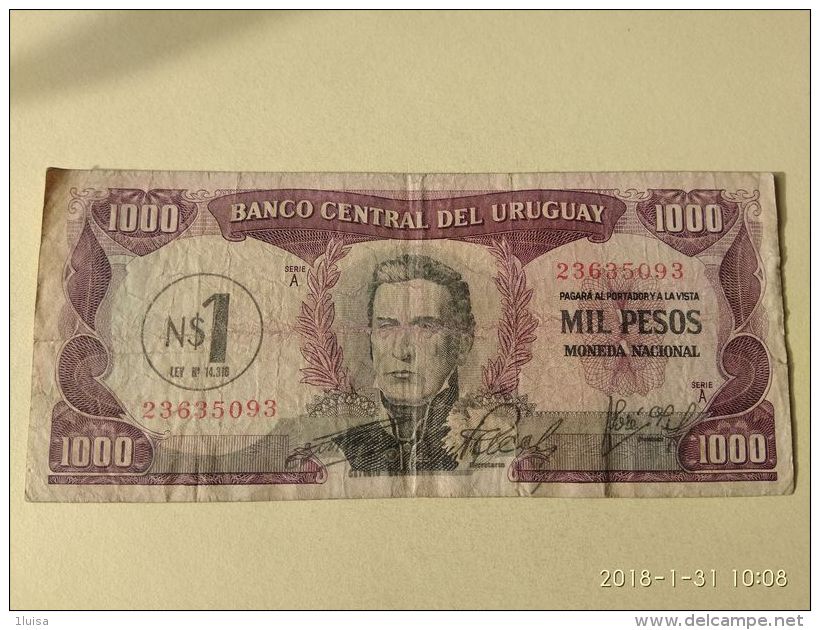 1000 Pesos 1975 - Uruguay