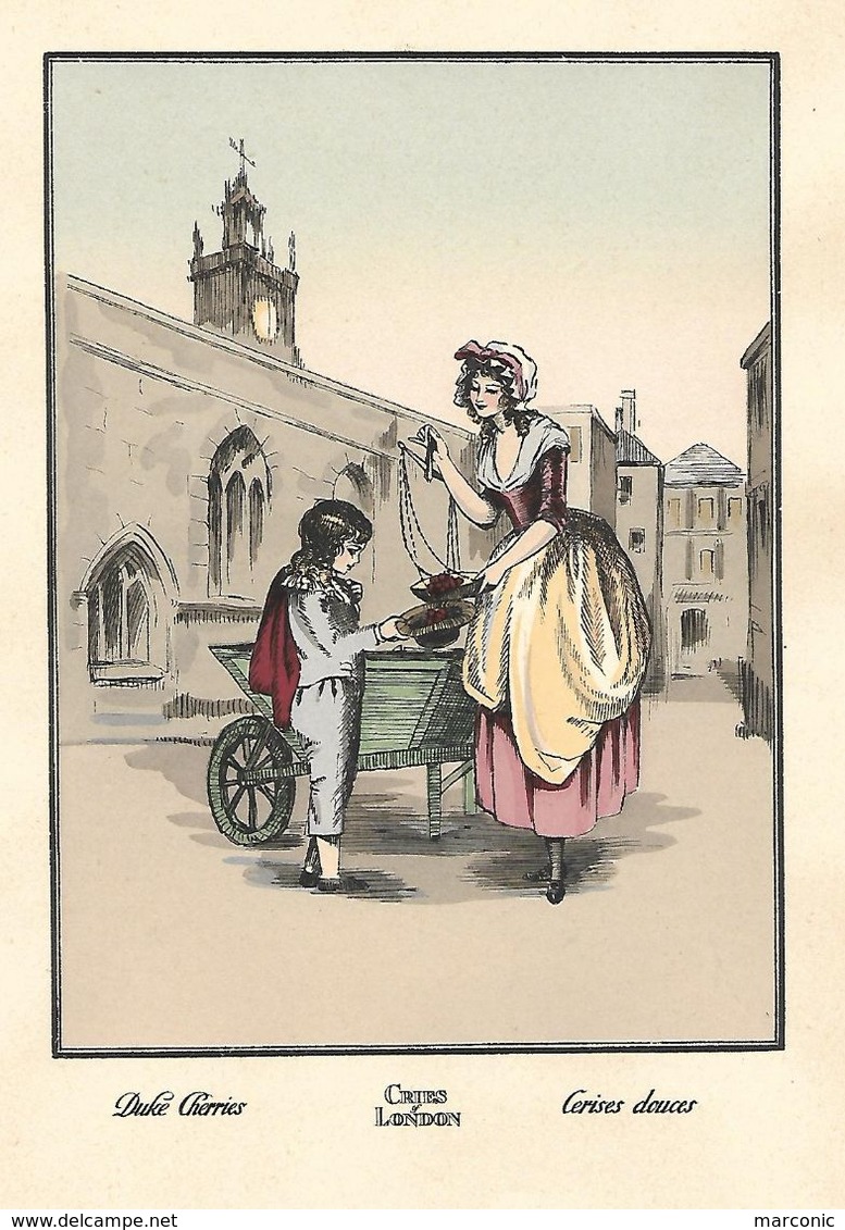 LOT 2 GRAVURES  ANCIENNES - CRIES LONDON, Vendeuse De 4 Saisons Cerises Douces, Carottes Et Navets - Prints & Engravings