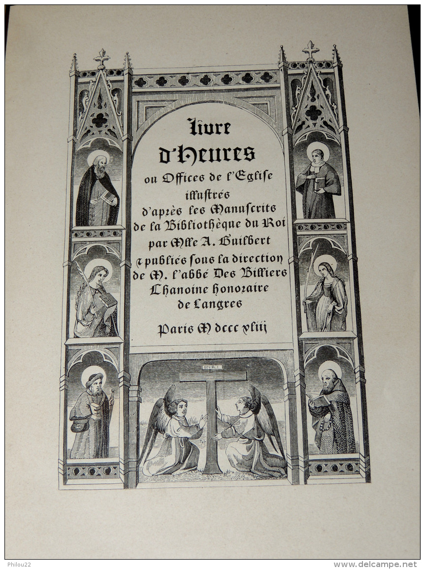 Livre D'Heures Ou Offices De L'Eglise Illustrés...  1843  Mlle A. GUILBERT - 1801-1900
