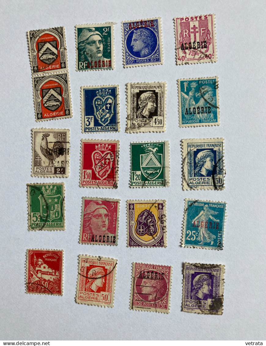 ALGÉRIE/R.F.  = 77 Timbres (dont 74 Sont Oblitérés) + 5 Timbres Oblitérés Sur Coin D’enveloppe - Verzamelingen & Reeksen