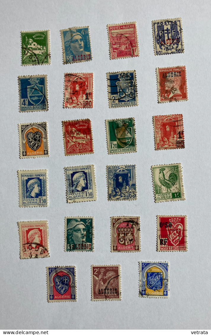 ALGÉRIE/R.F.  = 77 Timbres (dont 74 Sont Oblitérés) + 5 Timbres Oblitérés Sur Coin D’enveloppe - Collections, Lots & Séries