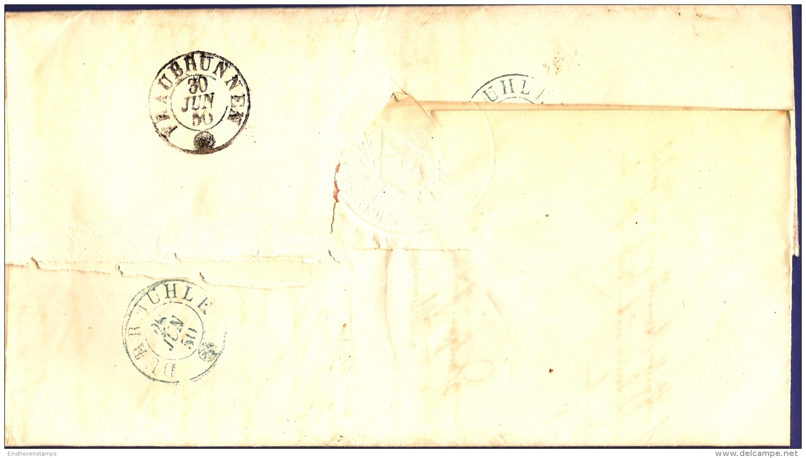 Schweiz 1850 Vollständiger Brief Von Wangen - Einzeil Stempel - über Dürrmühle (2x Blau) Nach Fraubrunnen - Marcofilia