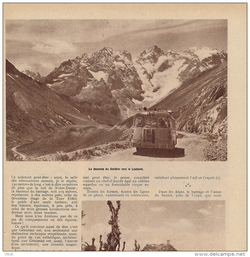 1950 : Document, HOUILLE BLANCHE, La Grave, Génissiat, Barrage Du Sautet, Le Galibier, Polignac; St-Etienne-Cantalès... - Unclassified