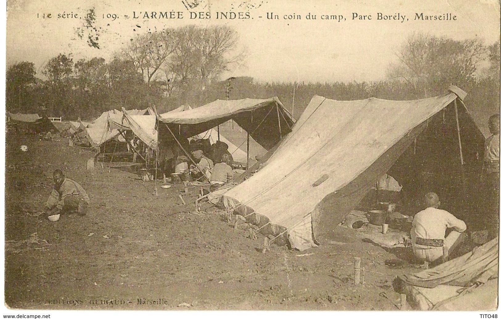 MILITAIRE .L'armée Des Indes ( Un Coin Du Camp) Parc Borély, MARSEILLE - Parks, Gärten