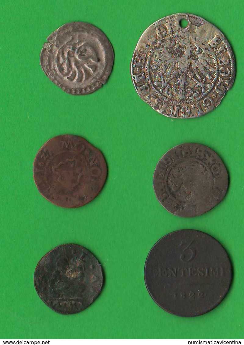 Lotto 6 Monete Italia Germania Non Classificate Silver Bronze  Dinar Pfennig - Altri & Non Classificati