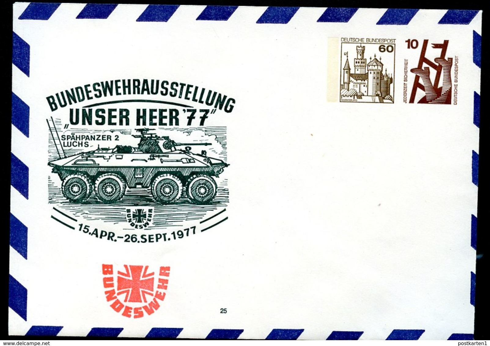 Bund PU69 Privat-Umschlag BUNDESWEHR-AUSSTELLUNG Neunkirchen 1977  NGK 15,00 € - Enveloppes Privées - Neuves