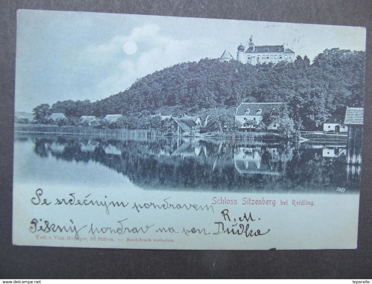 AK REIDLING Schloss Sitzenberg 1901 B. Tulln Mondschein  /// D*29721 - Tulln