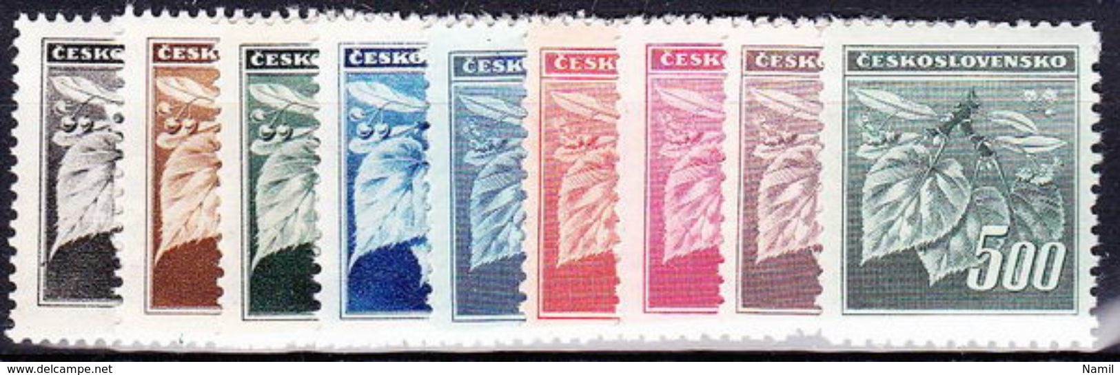 ** Tchécoslovaquie 1945 Mi 424-32 (Yv 372-80), (MNH) - Unused Stamps