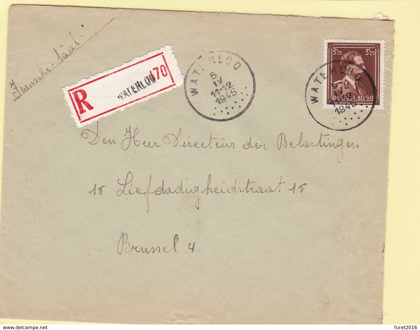N° 645 / Envel. En RECOMMANDE De WATERLOO - 1934-1935 Léopold III