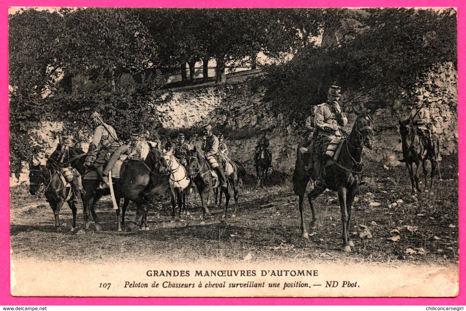 Grandes Manoeuvres D'Automne - Peloton De Chasseurs à Cheval Surveillant Une Position - ND PHOT - 1909 - Manoeuvres