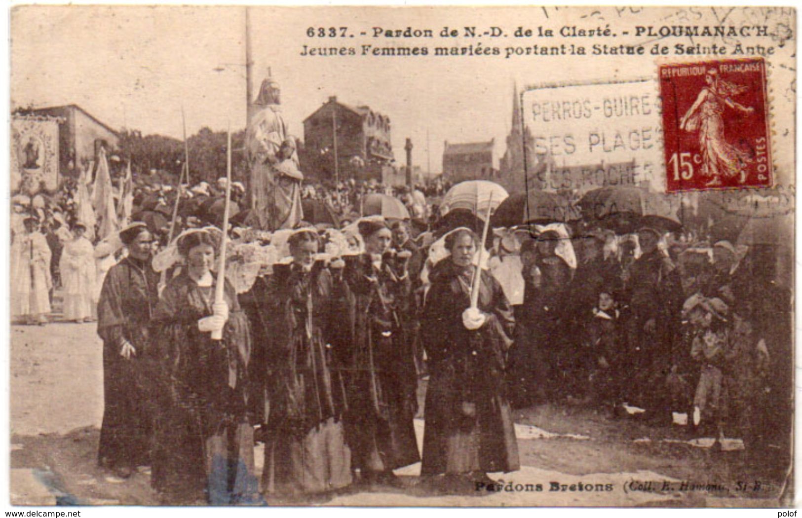 PLOUMANAC'H - Pardon De N.D. De La Clarté - Jeunes Mariées Portant La Statue De Ste Anne - Cachet Daguin     (102158) - Ploumanac'h