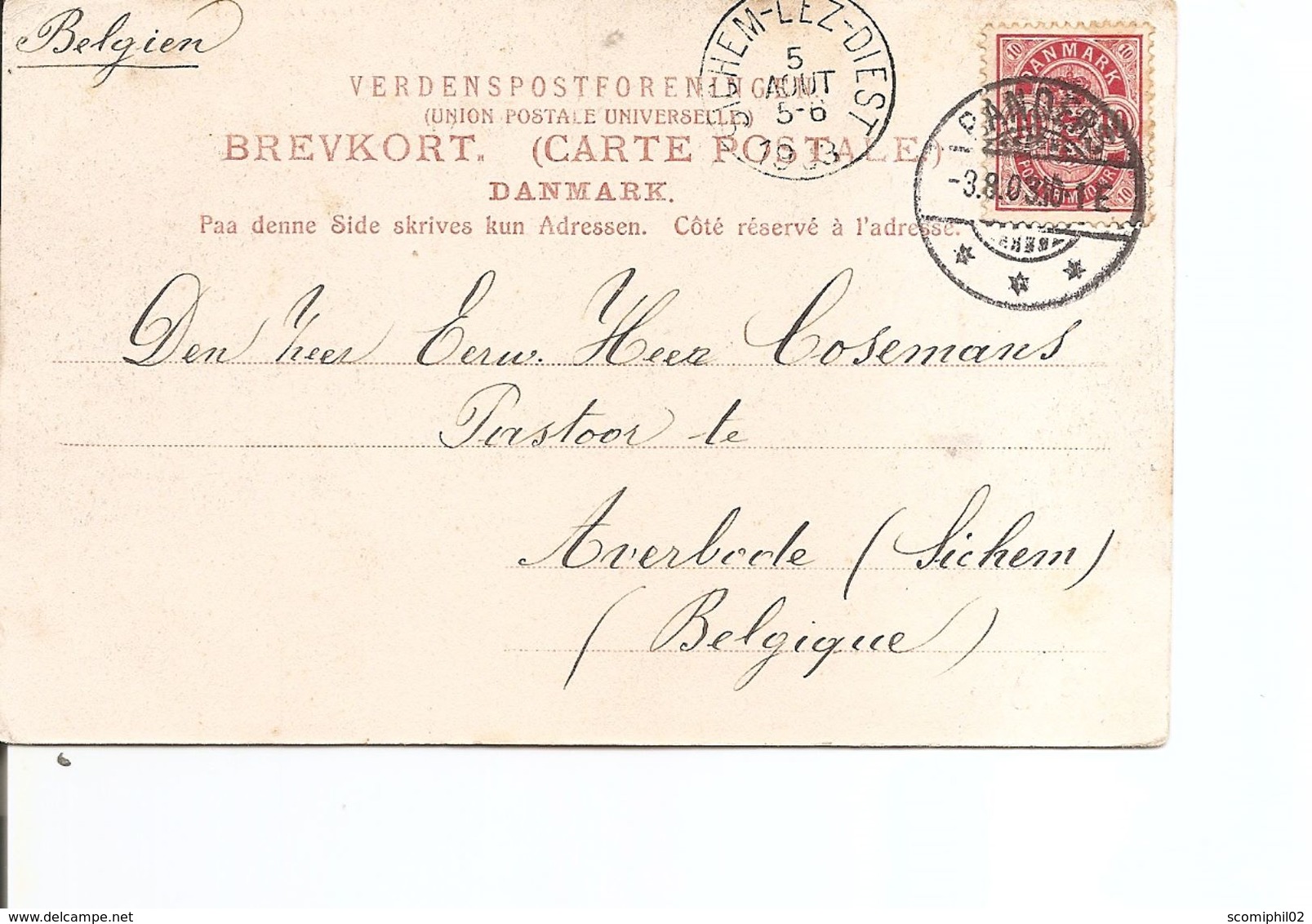 Danemark ( CP De 1903 De Randers Vers La Belgique à Voir) - Storia Postale