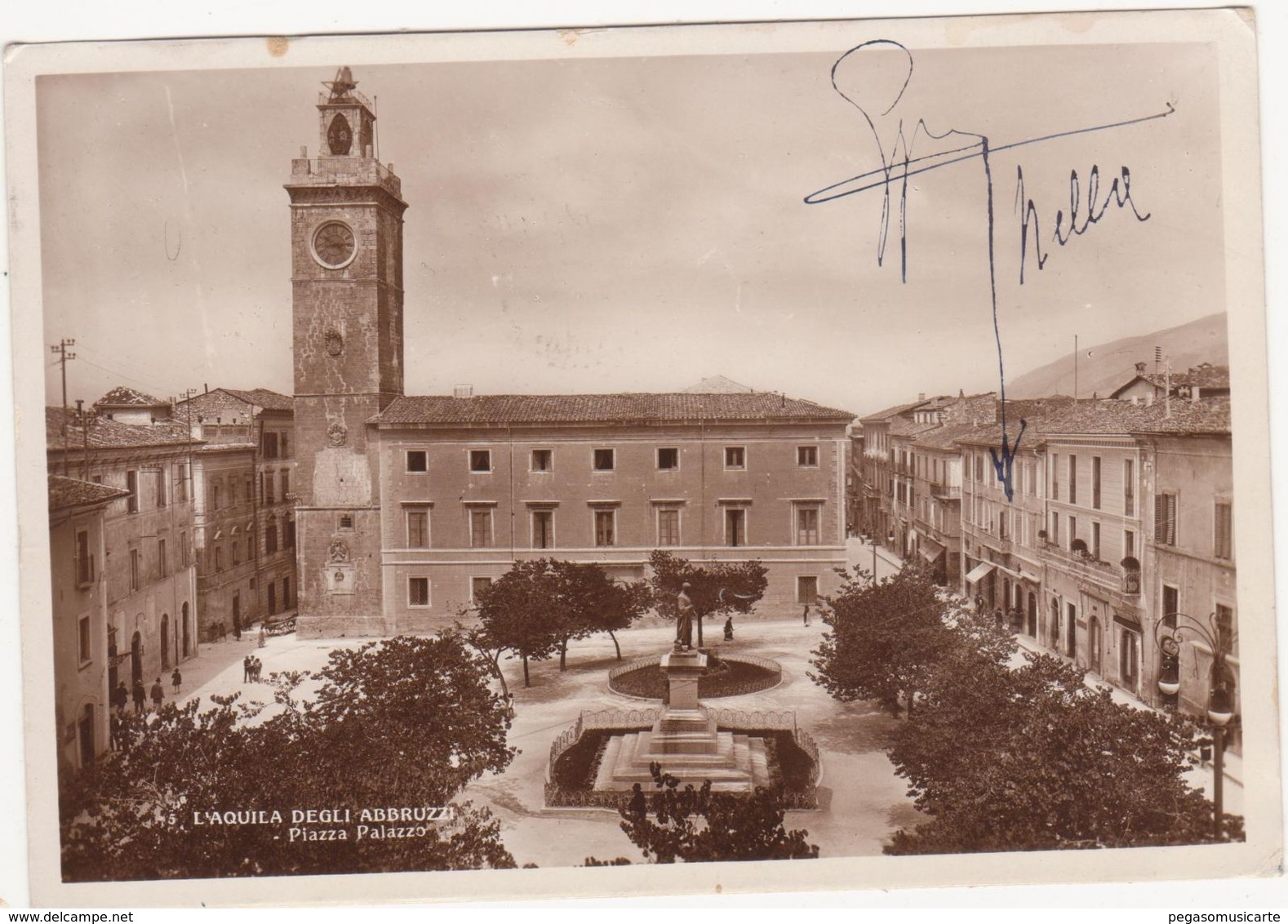 617 L' AQUILA DEGLI ABRUZZI PIAZZA PALAZZO 1936 - L'Aquila