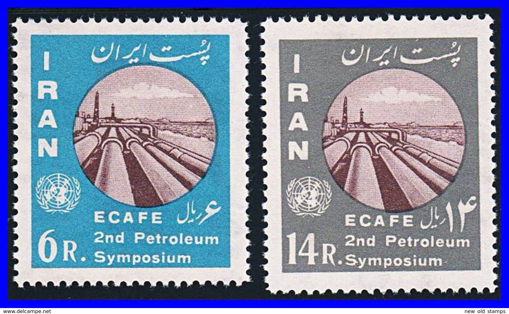 PERSIA 1962 OIL / UNITED NATIONS SC#1207-08 MNH (PERIOD GUM) CV$10.00 (H-S BX) - Iran