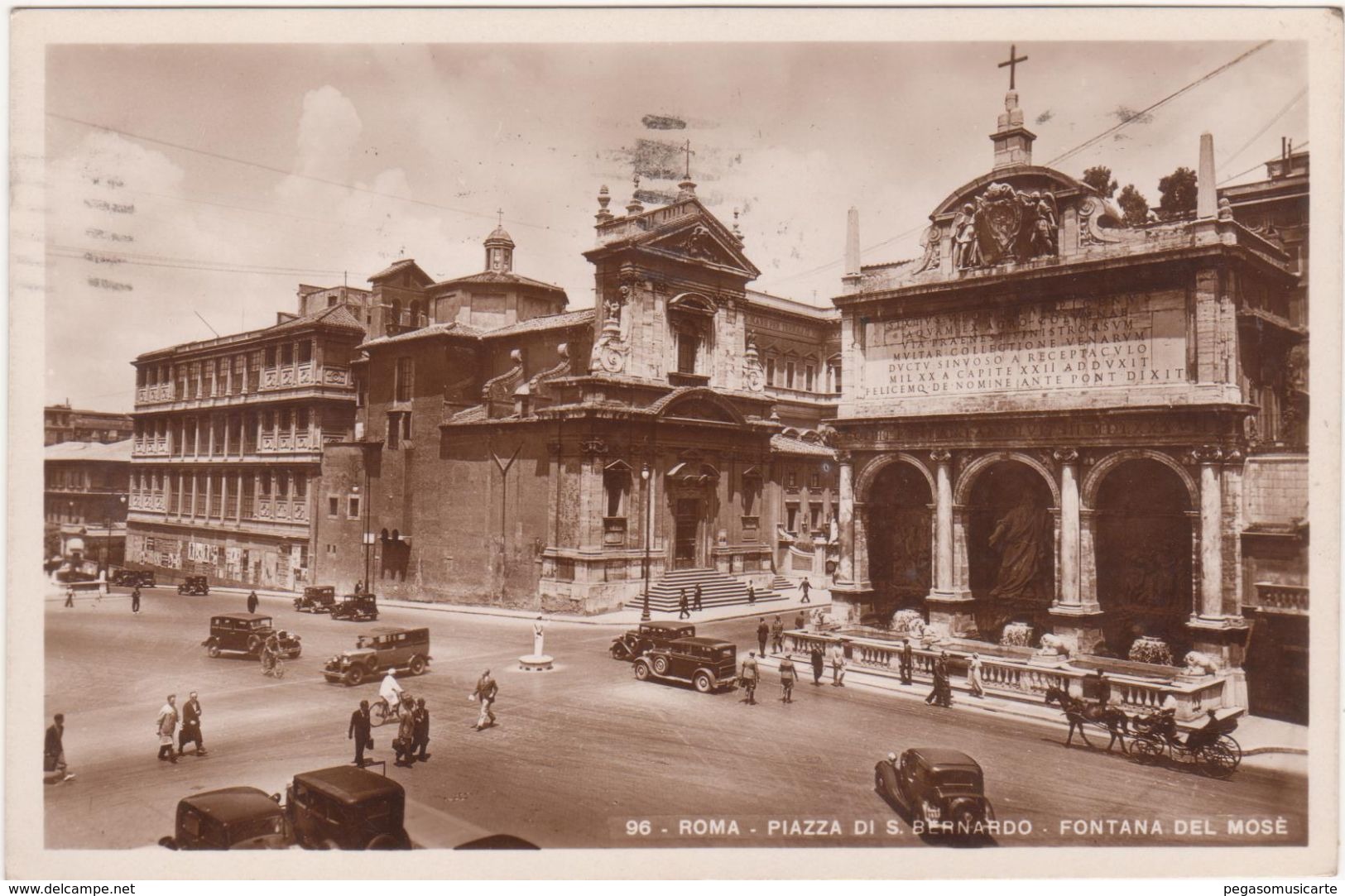 632 ROMA PIAZZA S BERNARDO FONTANA DEL MOSE' ANIMATA 1941 - Piazze