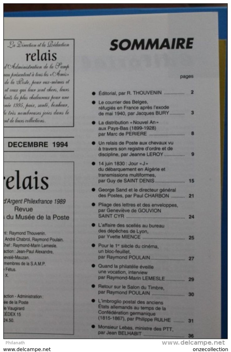 RELAIS   N°   48    DECEMBRE   1994     12   PHOTOS - Matasellos