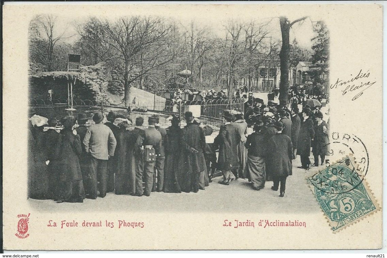 Paris-Le Jardin D'Acclimatation-La Foule Devant Les Phoques (Précurseur) (CPA) - Parcs, Jardins