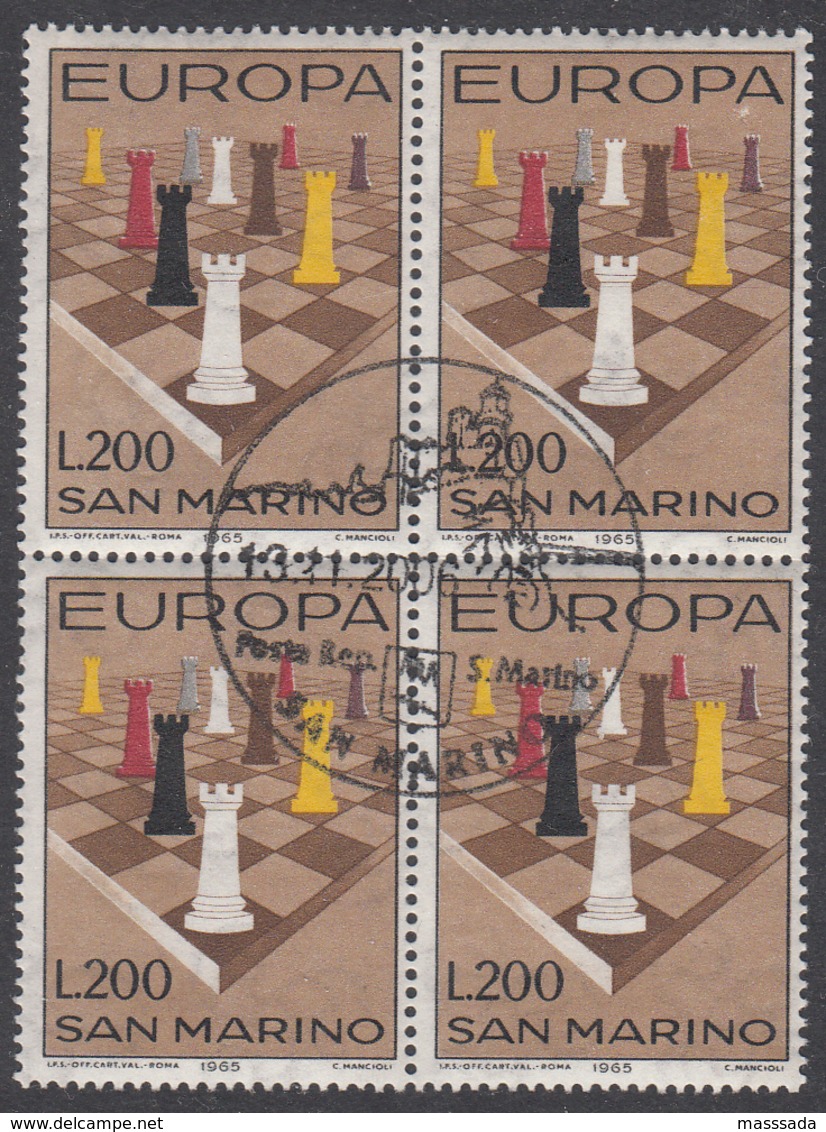 SAN MARINO  EUROPA  1965 Very Fine Used BLOCK Of 4 - 1965