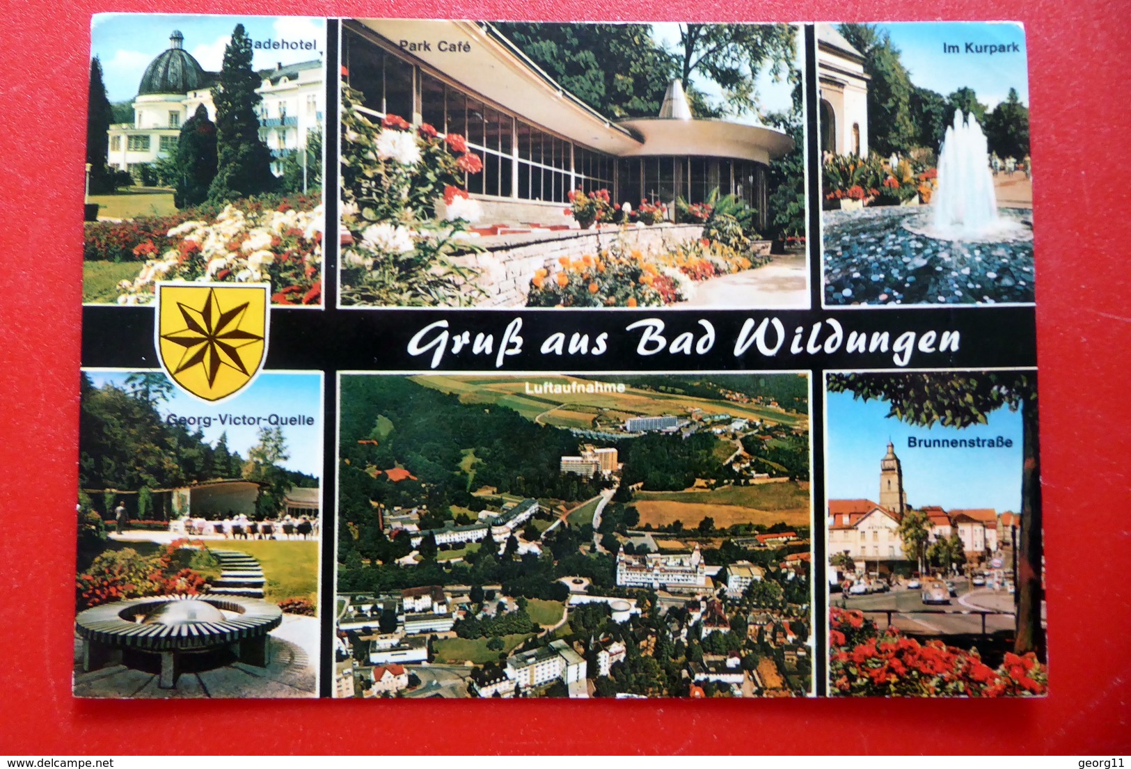Bad Wildungen - 1974 Staatsbad - Waldeck-Frankenberg - Luftaufnahme Brunnenstraße Badehotel - Bad Wildungen