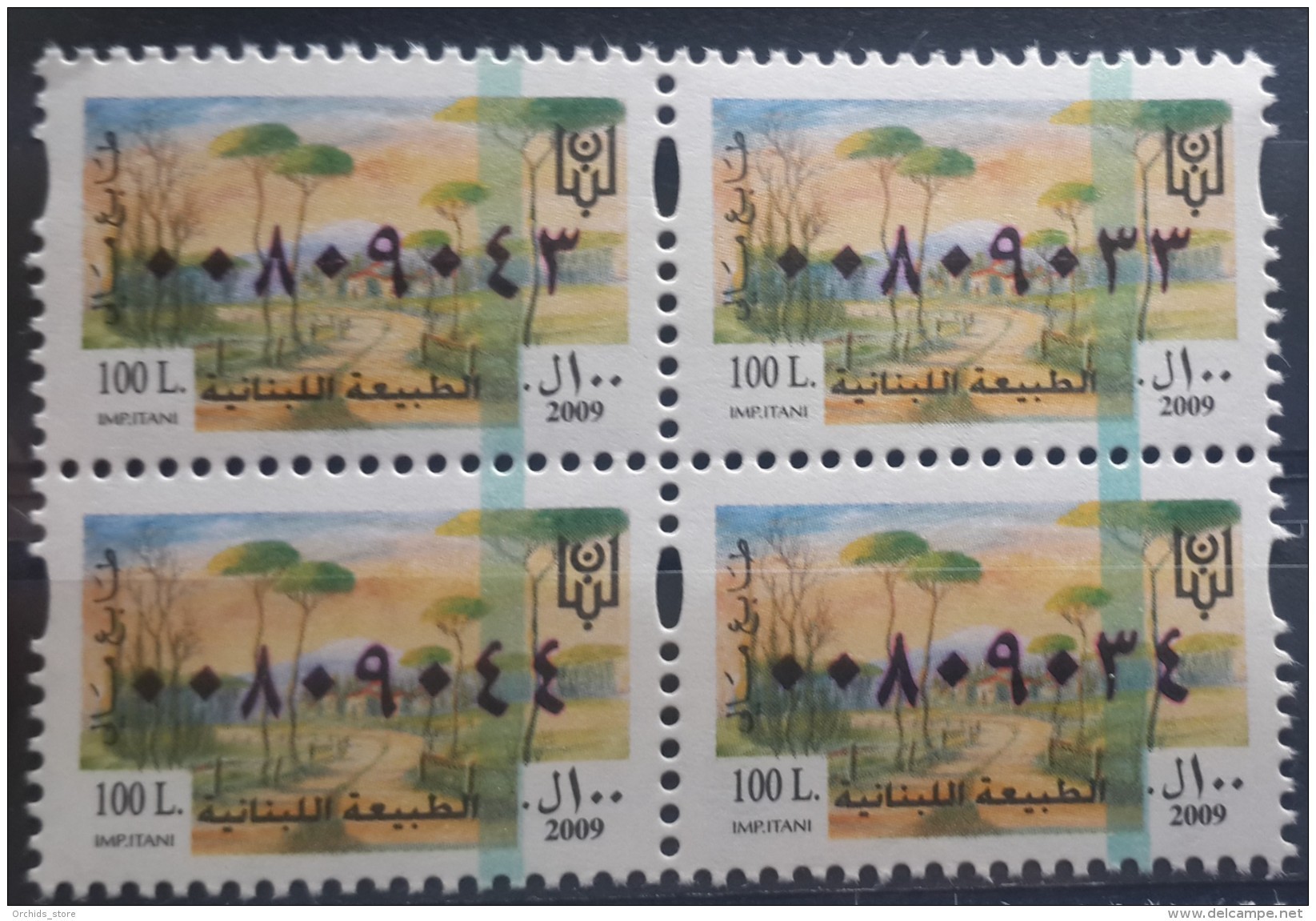 Lebanon 2009 Fiscal Revenue Stamp 100 L - MNH - Lebanese Nature - Blk/4 - Lebanon